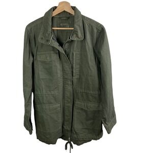 Marine Layer Women's Lawton Utility Cotton Army Green Full Zip Cargo Jacket Sz S